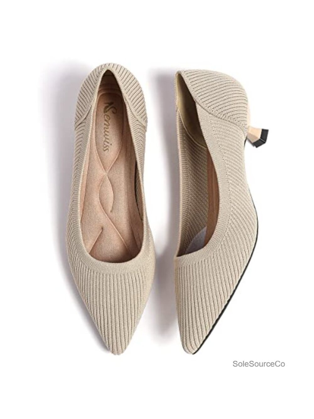 Women's Low Kitten Heel Closed Toe Dressy Pumps Fabric Cushioned Comfortable